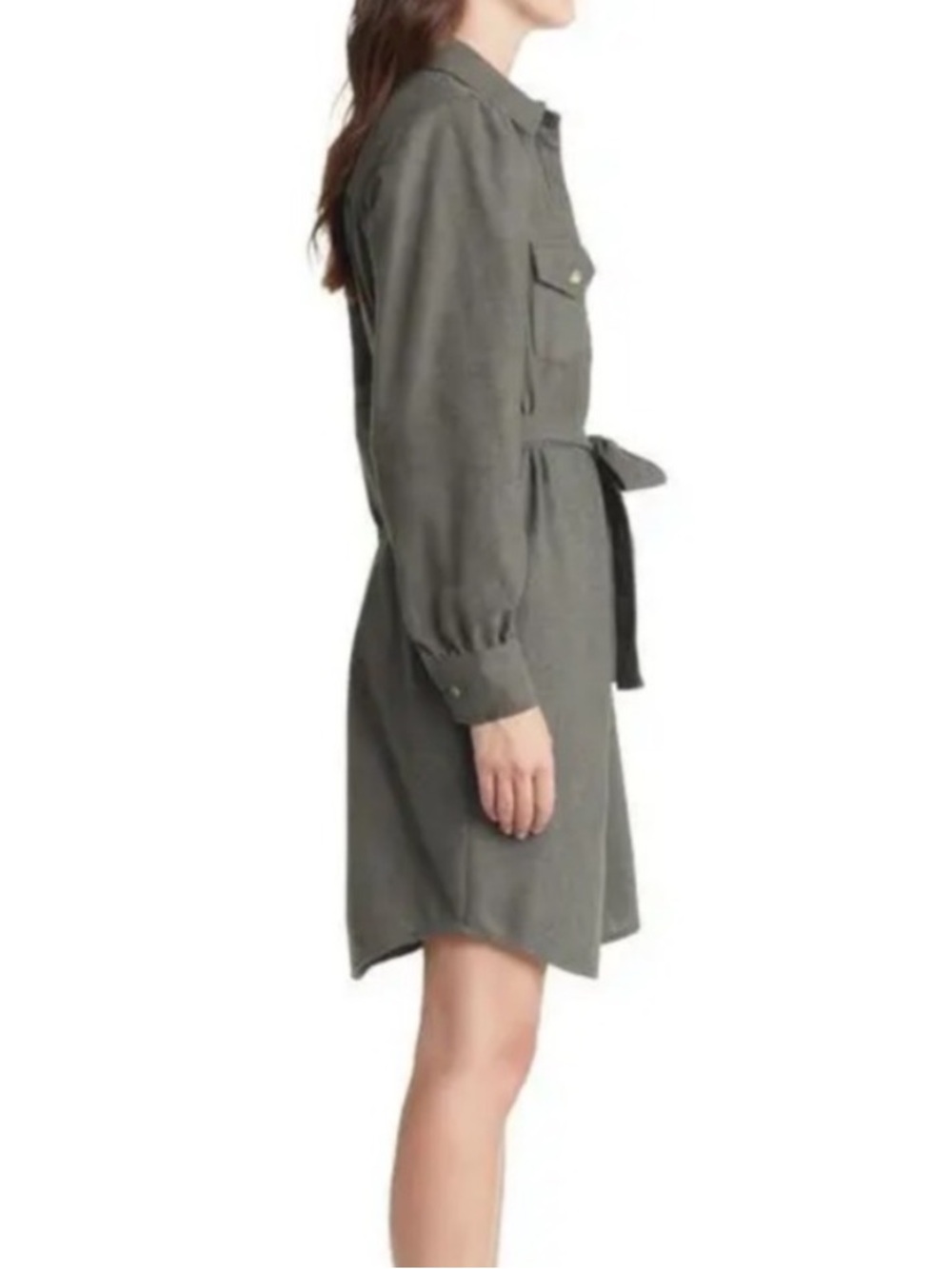 Rails Leona Belted Flannel Shirtdress in Hunter Green Size Large - Picture 5 of 14
